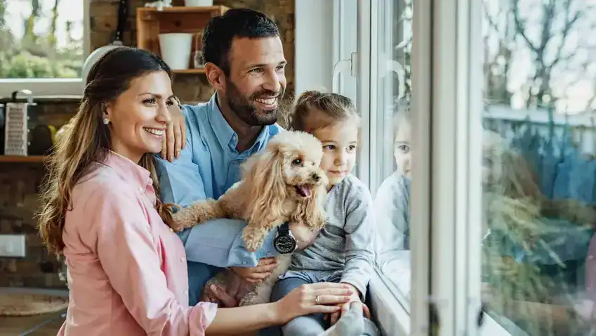 eastern shore window and door - 1 Family enjoying time together indoors.